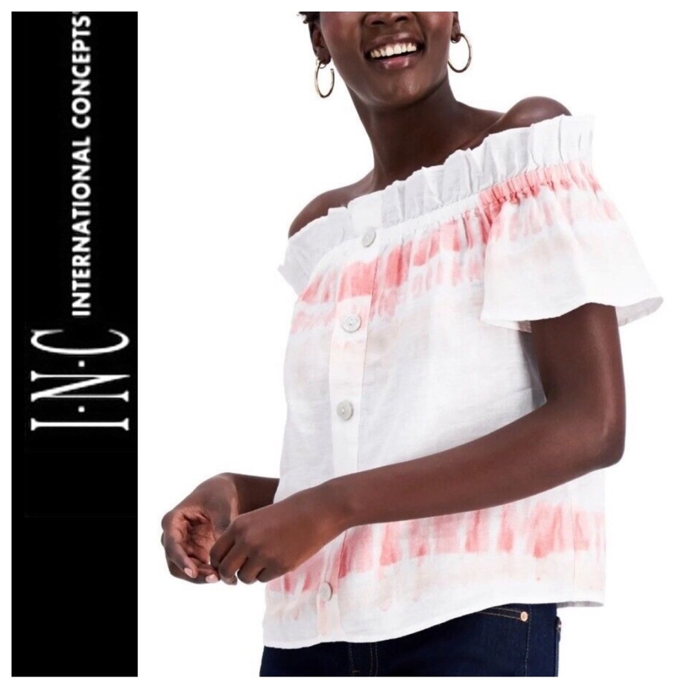 NWT INC Off-Shoulder Top in Linen M